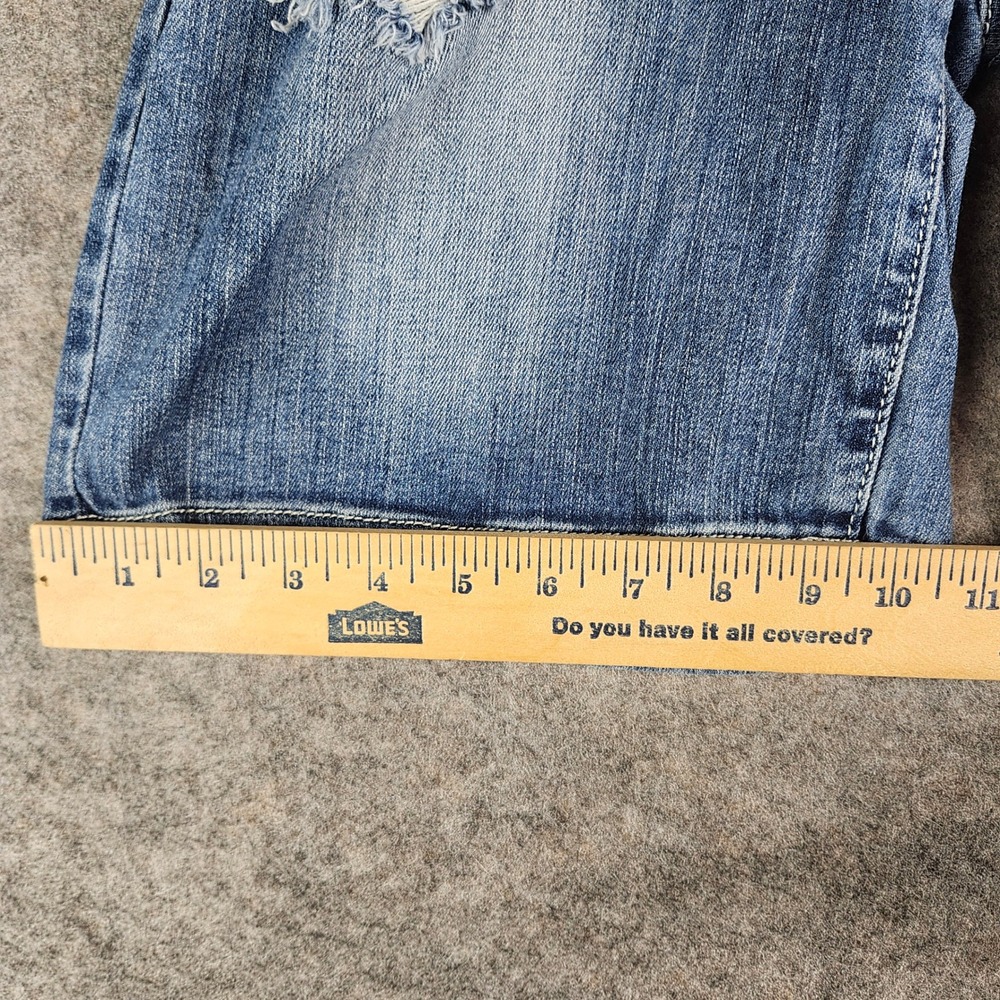 Machine Nouvelle Mode Denim Shorts Womens 30 Blue Distressed Ripped Bermuda 7 in - Picture 7 of 15